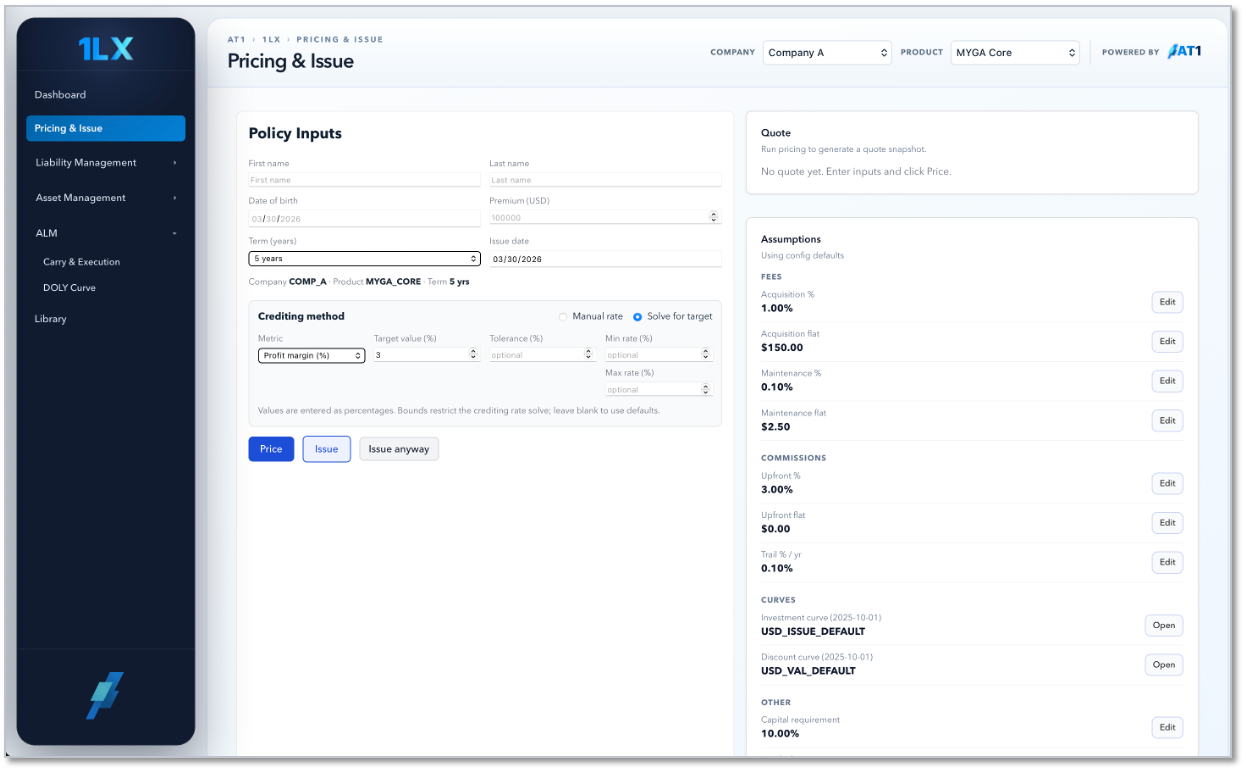 Liability Pricing Engine